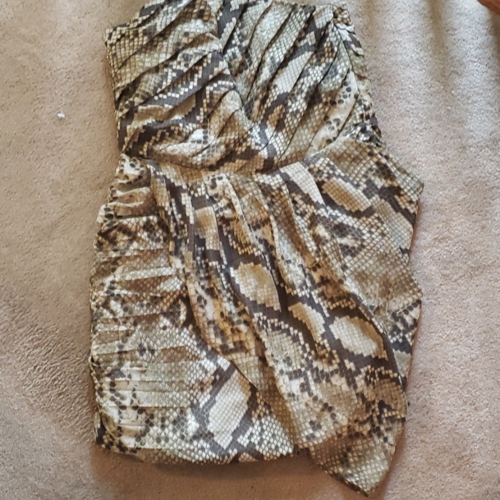 Michael Kors snake print ruched wrap dress EUC